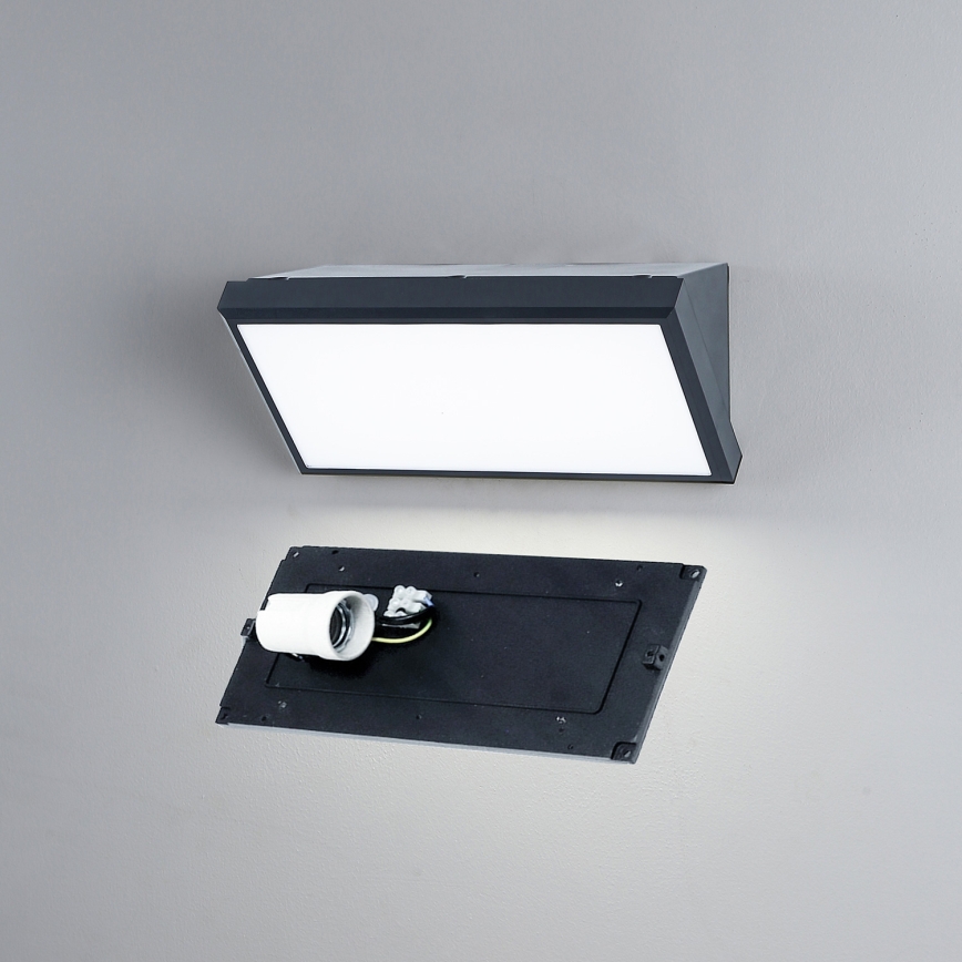 Brilagi - LED RGBW Dimmable Outdoor Wall Light TRIANGLE 1xE27/15W/230V 2700-6500K IP65 Anthracite