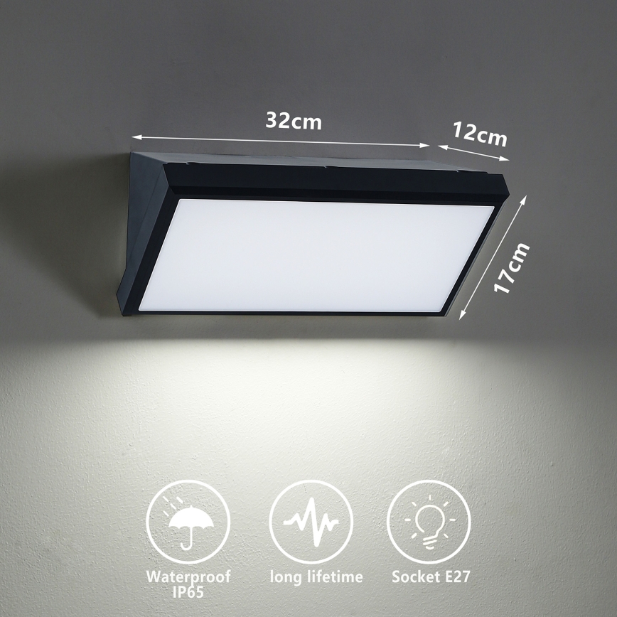 Brilagi - TRIANGLE Dimmable LED RGBW Outdoor Wall Light, 1x E27/9W/230V, 2700–6500K, IP65, Black
