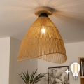 BRILAGI - LED Semi-Flush Ceiling Light CERIA BOHO 1xE27/40W/230V dia. 50 cm brown/oak