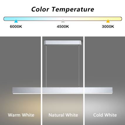 Brilagi - LED dimmable pendant light on cable SLEEKLINE SMART LED/40W/230V 3000-6000K Wi-Fi Tuya silver + remote control
