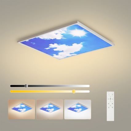 Brilagi - Dimmable LED Ceiling Light SLIMFRAME LED/58W/230V 60x60 cm 3000-6000K silver/blue + remote control