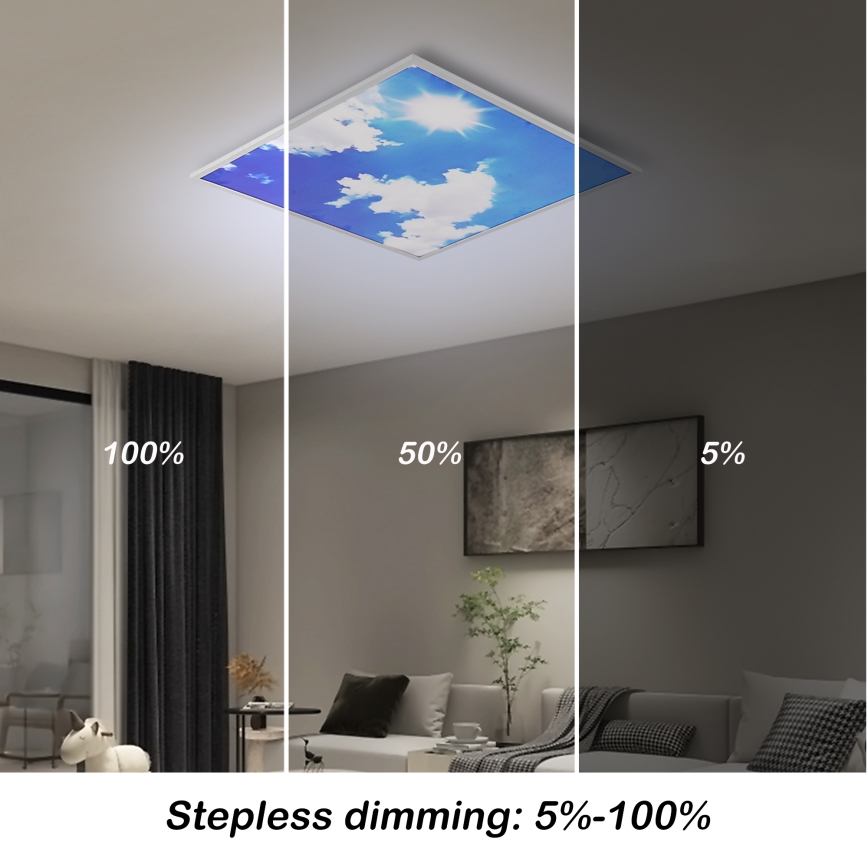 Brilagi - SLIMFRAME SKY Dimmable LED Ceiling Light 58W/230V 60x60 cm 3000-6000K Silver/Blue + Remote Control