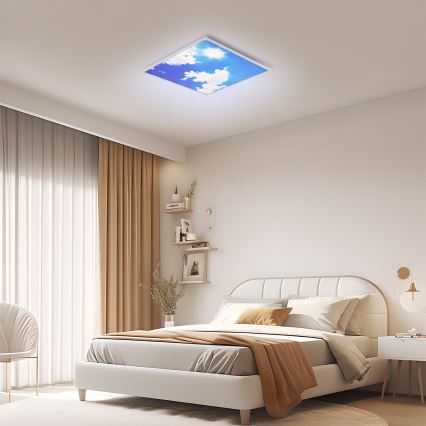 Brilagi - SLIMFRAME SKY Dimmable LED Ceiling Light 58W/230V 60x60 cm 3000-6000K Silver/Blue + Remote Control