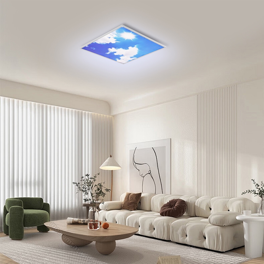Brilagi - SLIMFRAME SKY Dimmable LED Ceiling Light 58W/230V 60x60 cm 3000-6000K Silver/Blue + Remote Control