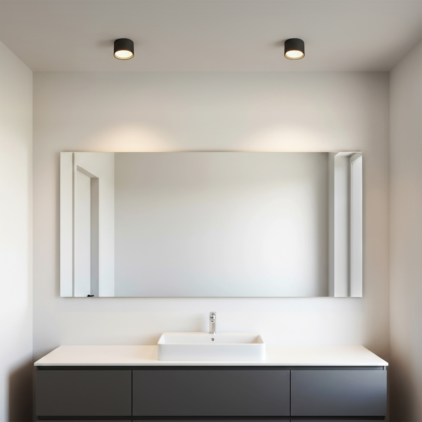 BRILAGI - LED SMOOTH Bathroom Spotlight 1xGX53/15W/230V 60x82 mm Black IP54