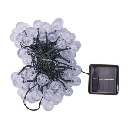 Brilagi - LED Solar decorative chain BUBBLE 50xLED/8 functions 7m IP65 warm white