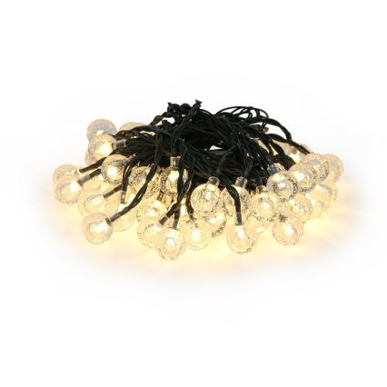 Brilagi - LED Solar decorative chain BUBBLE 50xLED/8 functions 7m IP65 warm white