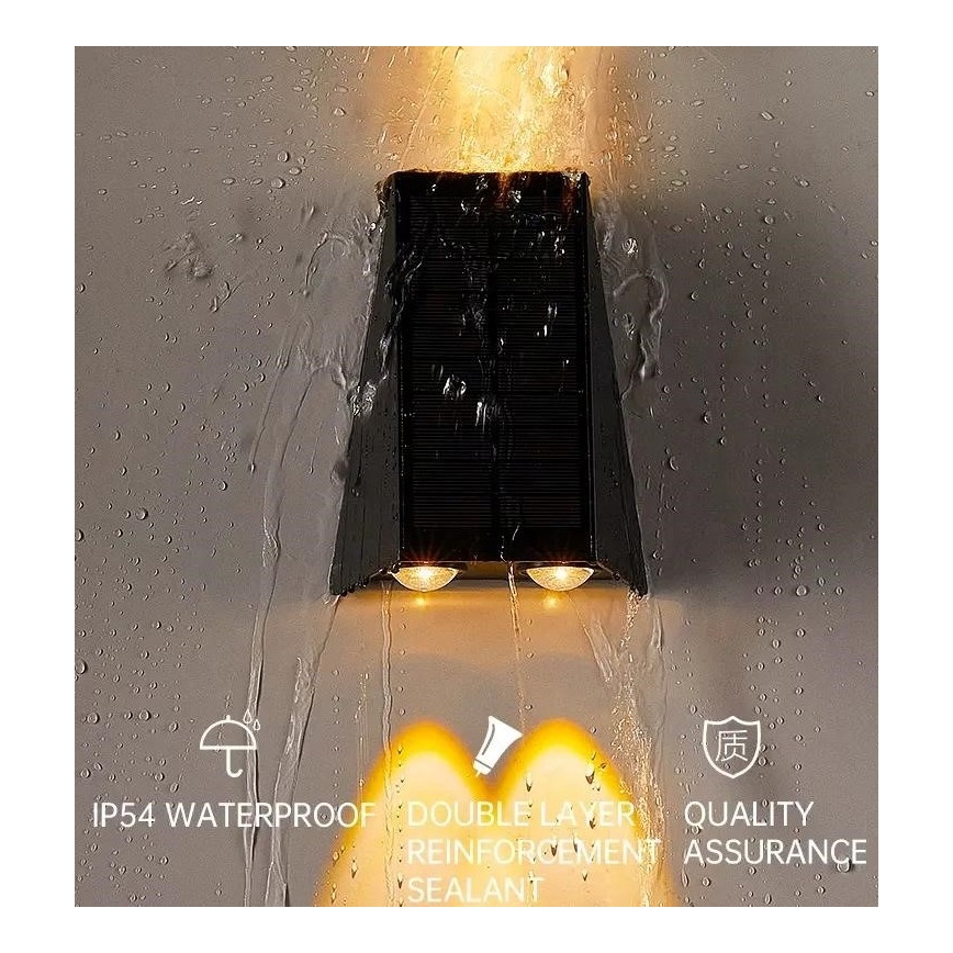 Brilagi - LED Solar wall light PYRAMID LED/2W/3,2V IP54