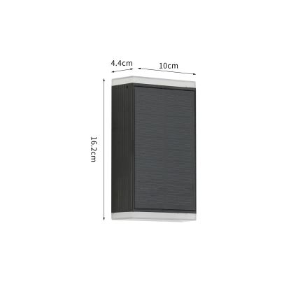 Brilagi - LED Solar wall light SUN GUARD LED/2W/3,7V 2000 mAh IP45