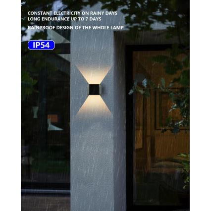 Brilagi - LED Solar wall light with a sensor SOLAR CUBE LED/2W/3,2V IP54