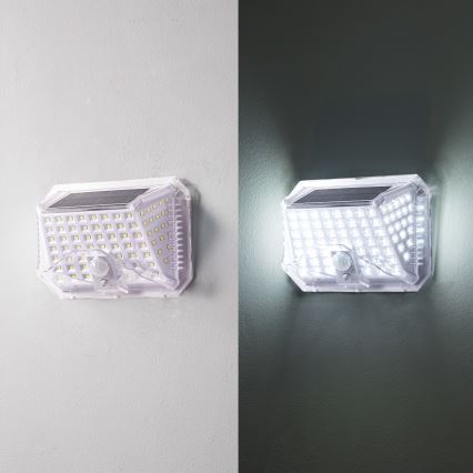 Brilagi - LED Solar wall light with a sensor WALLIE LED/4W/5,5V 6500K IP64 silver