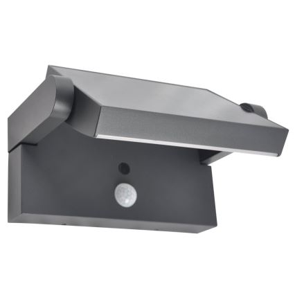 Brilagi - LED Solar wall light with motion and dusk sensor ANKLE LED/10W/3,7V 3000 mAh 3000K IP65 anthracite