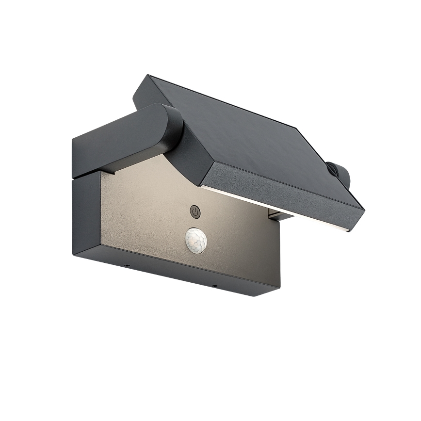 Brilagi - LED Solar wall light with motion and dusk sensor ANKLE LED/10W/3,7V 3000 mAh 3000K IP65 anthracite