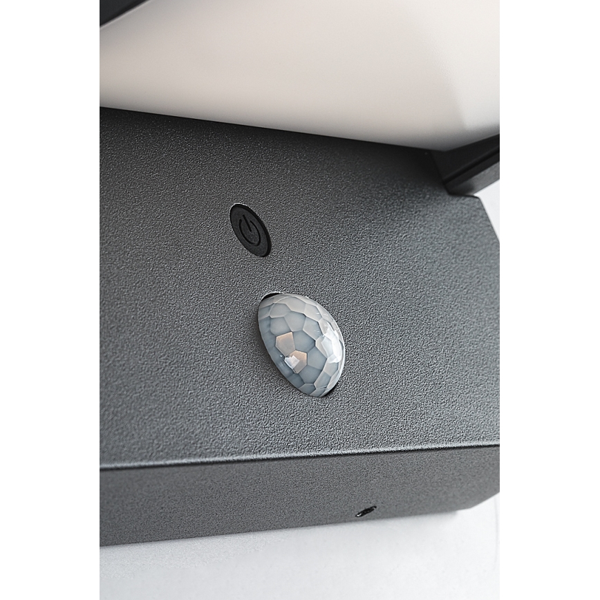 Brilagi - LED Solar wall light with motion and dusk sensor ANKLE LED/10W/3,7V 3000 mAh 3000K IP65 anthracite