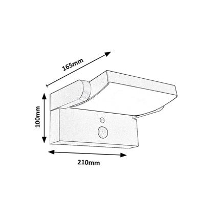 Brilagi - LED Solar wall light with motion and dusk sensor ANKLE LED/10W/3,7V 3000 mAh 3000K IP65 anthracite
