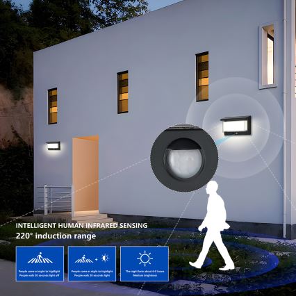 Brilagi - LED Solar wall light with sensor SUN LUME LED/10W/3,7V 4000 mAh IP44