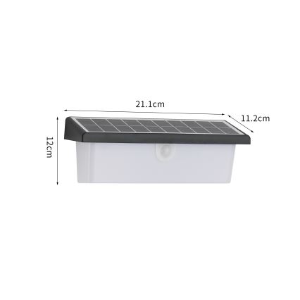 Brilagi - LED Solar wall light with sensor SUN RAY LED/6W/3,7V 2200 mAh IP44
