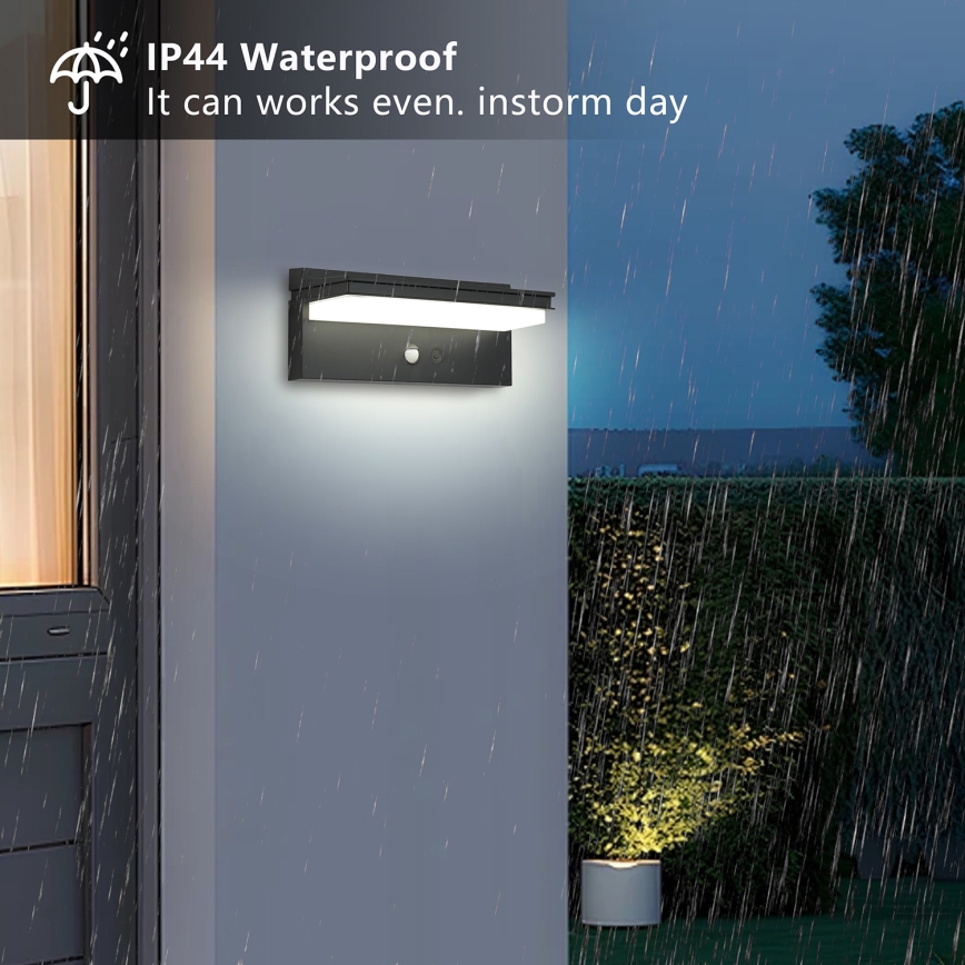 Brilagi - LED Solar wall light with sensor SUN SENSE LED/10W/3,7V 4000 mAh IP44