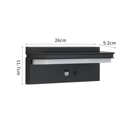 Brilagi - LED Solar wall light with sensor SUN SENSE LED/10W/3,7V 4000 mAh IP44