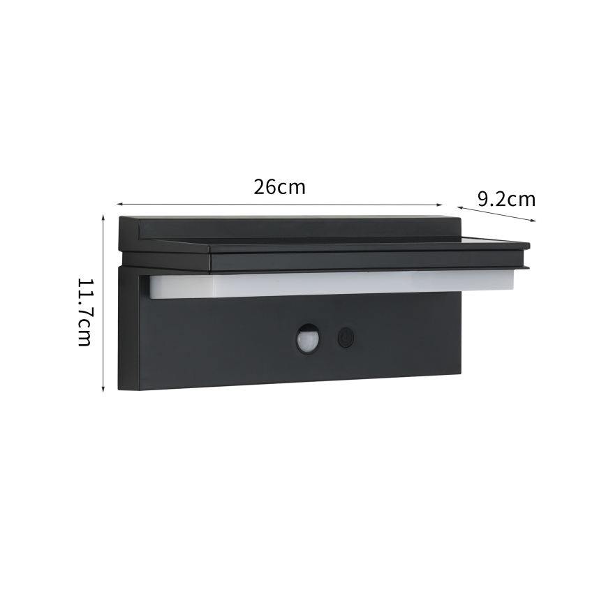 Brilagi - LED Solar wall light with sensor SUN SENSE LED/10W/3,7V 4000 mAh IP44