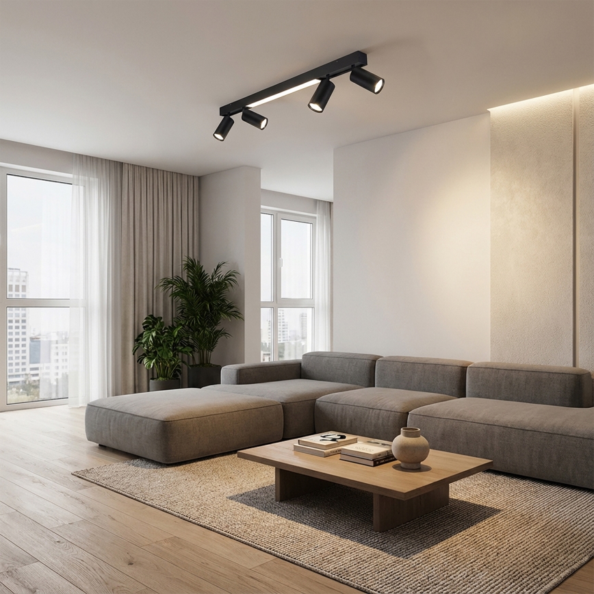 Brilagi - LED Spot Light SELE 4xGU10/30W/230V + LED/20W black