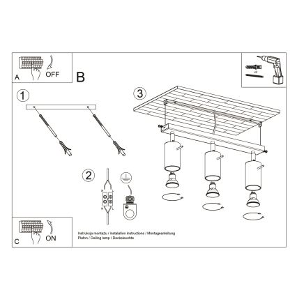 Brilagi -  LED Spotlight ASMUS 3xGU10/7W/230V black