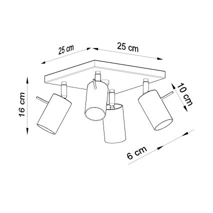 Brilagi -  LED Spotlight ASMUS 4xGU10/7W/230V black