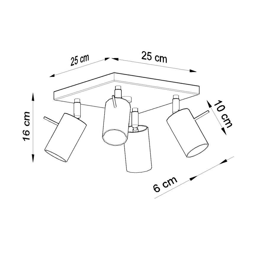 Brilagi -  LED Spotlight ASMUS 4xGU10/7W/230V black