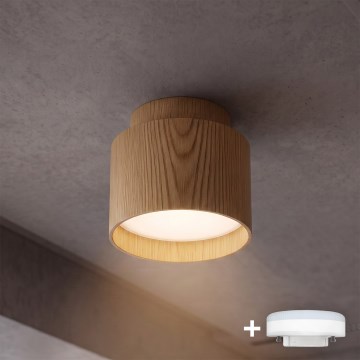 BRILAGI - LED spotlight BACKLIT 1xGX53/15W/230V + LED/3W Ø 8 cm oak finish