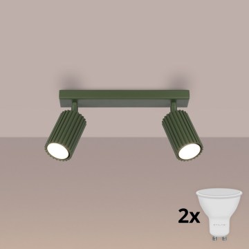 Brilagi - LED spotlight CRESTO 2xGU10/10W/230V green