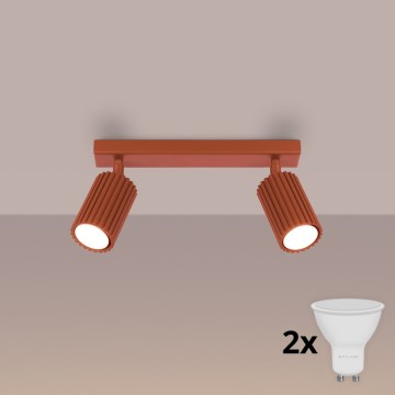 Brilagi - LED Spotlight CRESTO 2xGU10/10W/230V Red