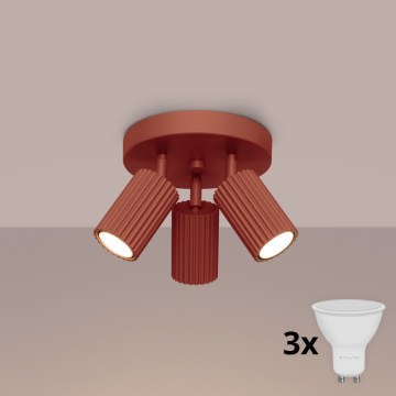 Brilagi - LED spotlight CRESTO 3xGU10/10W/230V red