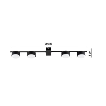 Brilagi - LED Spotlight MONO 4xGX53/12W/230V Black
