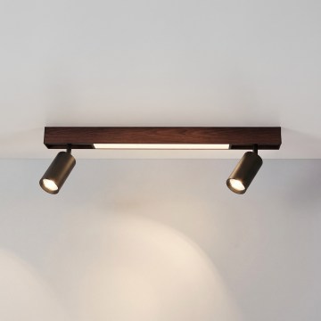BRILAGI - LED spotlight SELE 2xGU10/30W/230V + LED/15W black/cherry finish