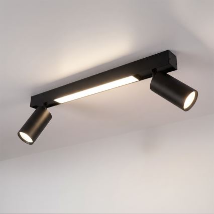 Brilagi - LED Spotlight SELE 2xGU10/30W/230V + LED/15W black