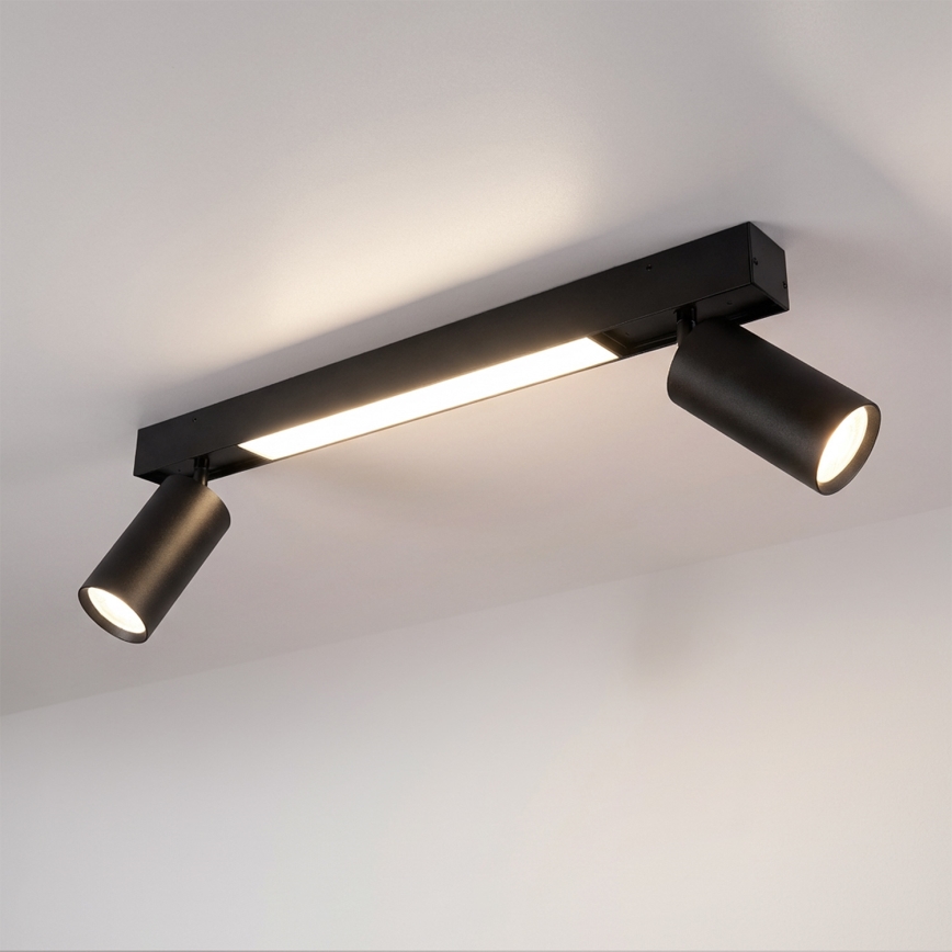 Brilagi - LED Spotlight SELE 2xGU10/30W/230V + LED/15W black