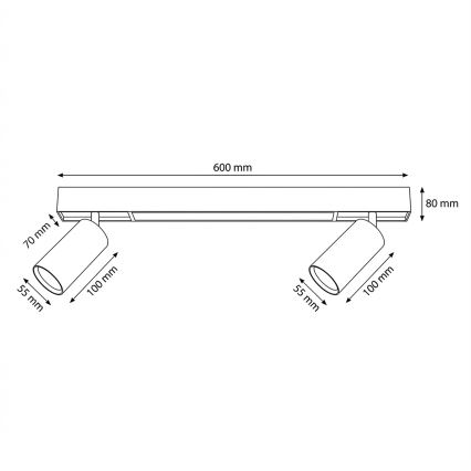 Brilagi - LED Spotlight SELE 2xGU10/30W/230V + LED/15W black