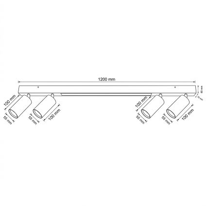 Brilagi - LED spotlight SELE 4xGU10/30W/230V + LED/25W black