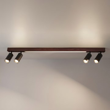 BRILAGI - LED Spotlight SELE 4xGU10/30W/230V + LED/25W black/oak decor