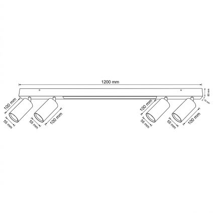 BRILAGI - LED spotlight SELE 4xGU10/30W/230V + LED/25W white/cherry decor