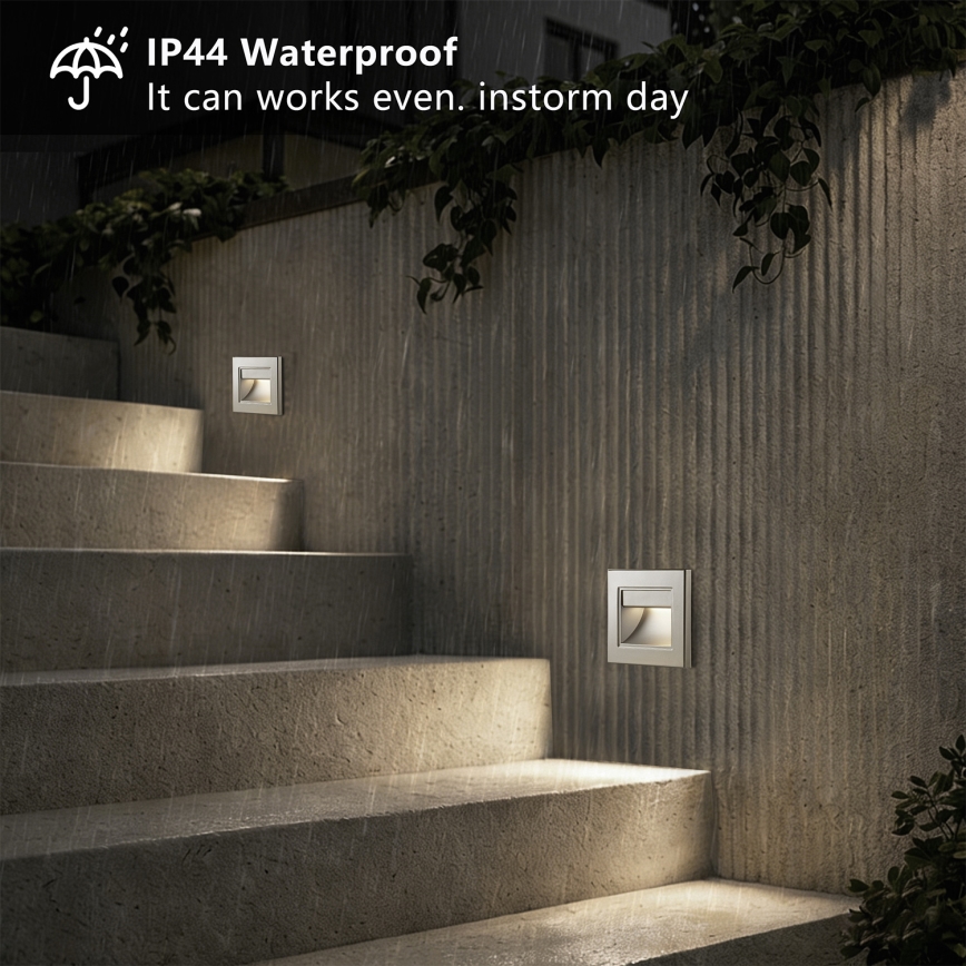 Brilagi - LED staircase light STEP LIGHT LED/1,5W/230V IP44 silver