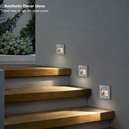 Brilagi - LED staircase light STEP LIGHT LED/1,5W/230V IP44 silver