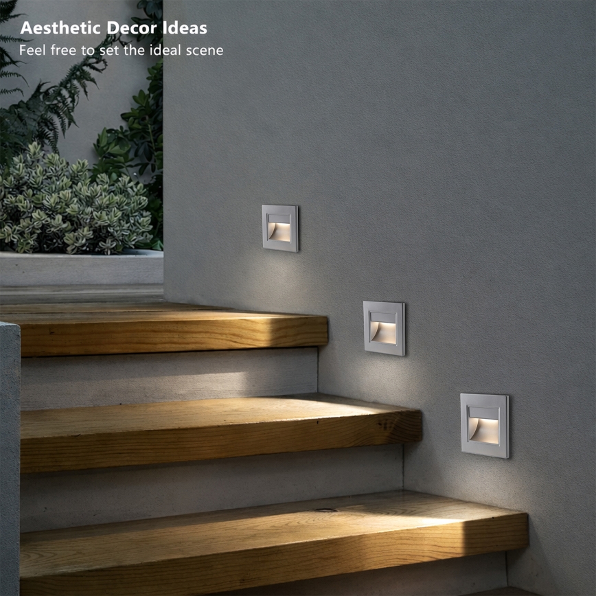 Brilagi - LED staircase light STEP LIGHT LED/1,5W/230V IP44 silver