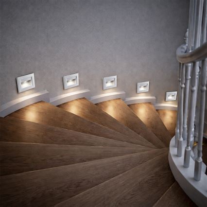 Brilagi - LED staircase light STEP LIGHT LED/1,5W/230V IP44 silver