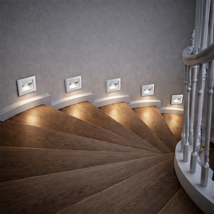 Brilagi - LED staircase light STEP LIGHT LED/1,5W/230V IP44 silver