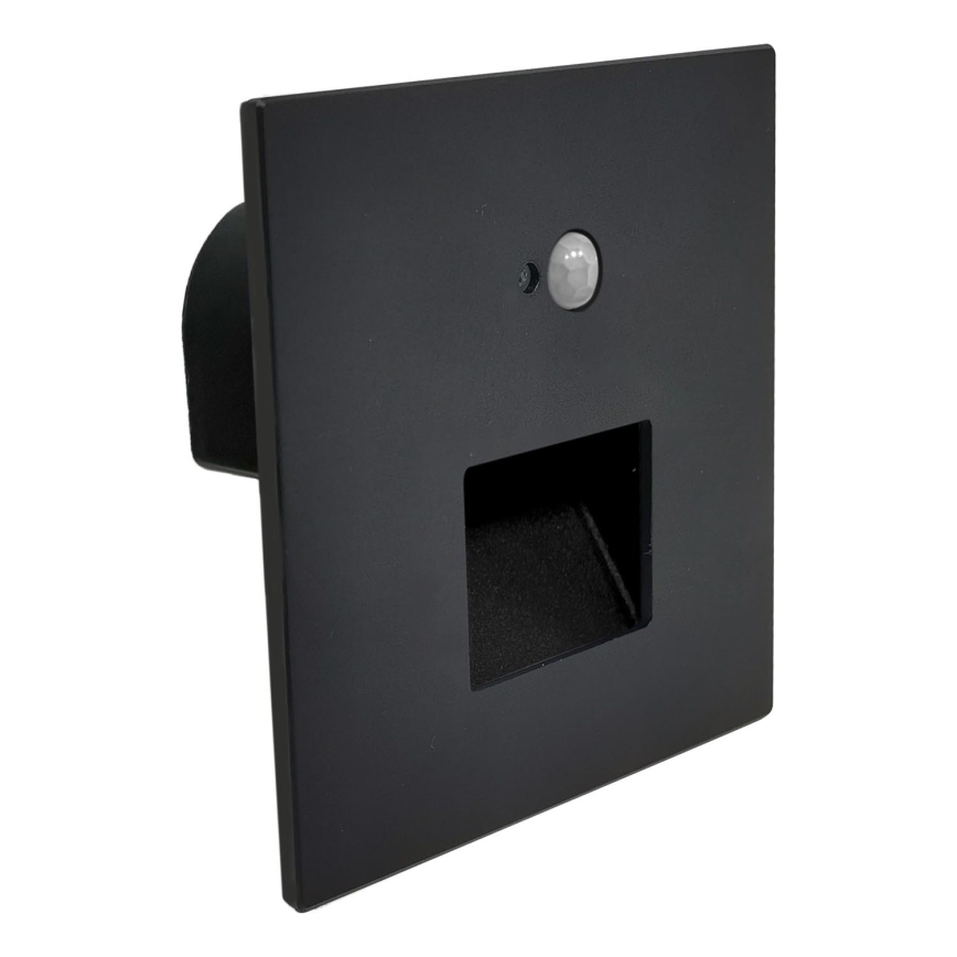 Brilagi - LED Staircase Light with Motion and Dusk Sensor JACK LED/3W/230V 3000/4000/6500K IP65 Black