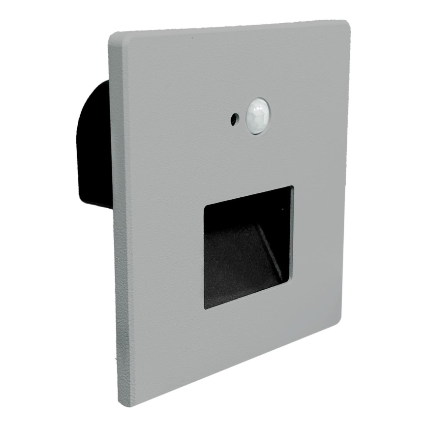 Brilagi - LED staircase light with motion and dusk sensor JACK LED/3W/230V 3000/4000/6500K IP65 gray