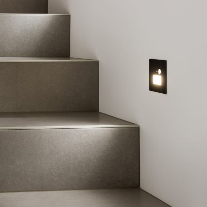 Brilagi - LED Staircase light with a motion sensor JACK LED/1,5W/230V 3000K/4000K/6500K black