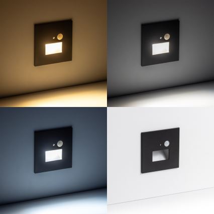 Brilagi - LED Staircase light with a motion sensor JACK LED/1,5W/230V 3000K/4000K/6500K black