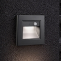 Brilagi - LED Staircase Light with Sensor STEP LIGHT, LED/1.5W/230V, IP44, Black